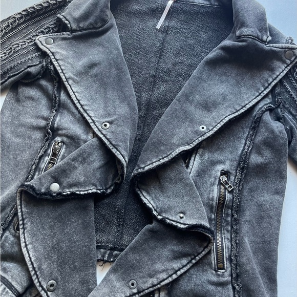 Rare Free People Moto Dolman Jacket L - Picture 4 of 7